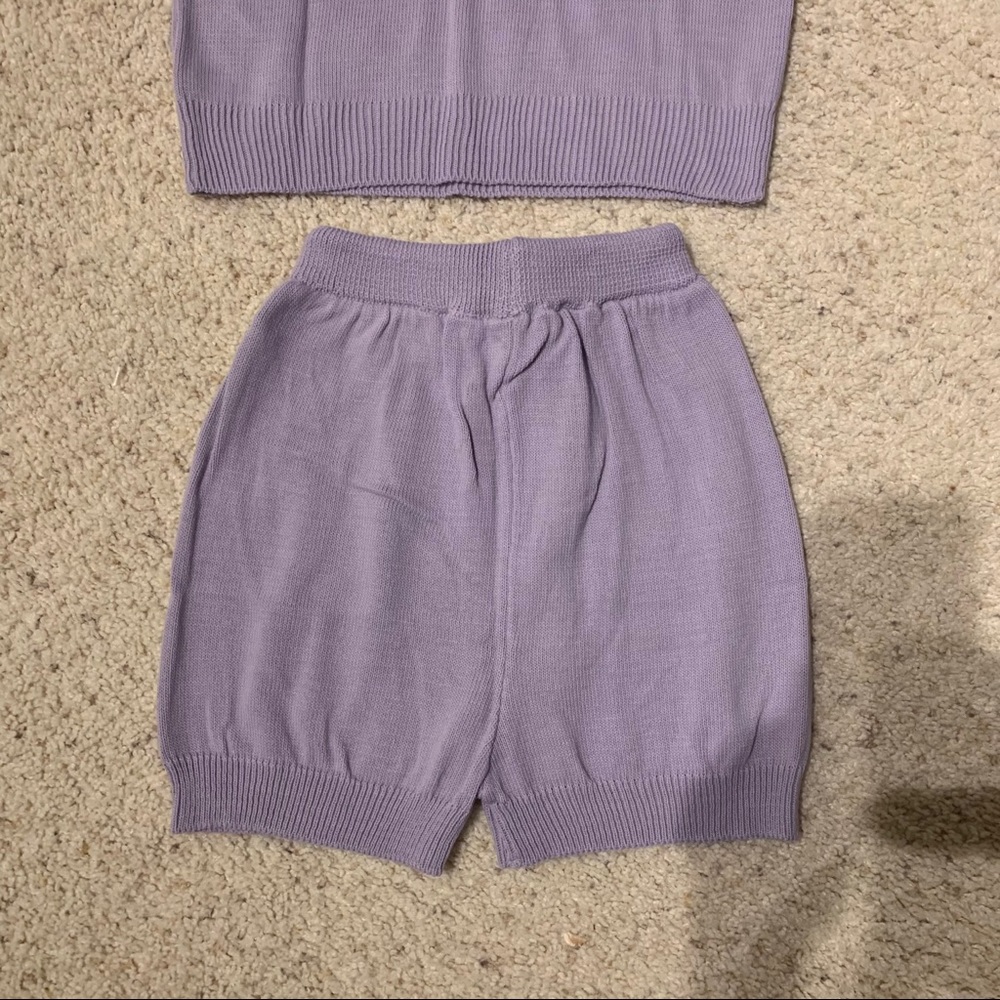 NWT 2 Piece Knitwear Lilac Sweater Short Set Small - Picture 9 of 11